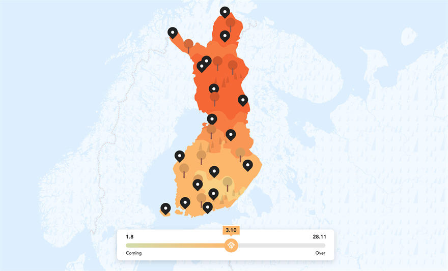 红叶实时地图 © Visit Finland