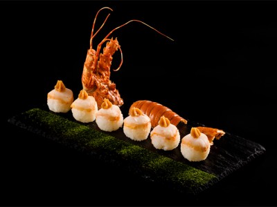 江南龙虾饭 Sliced green spiny lobster, rice roll (2)